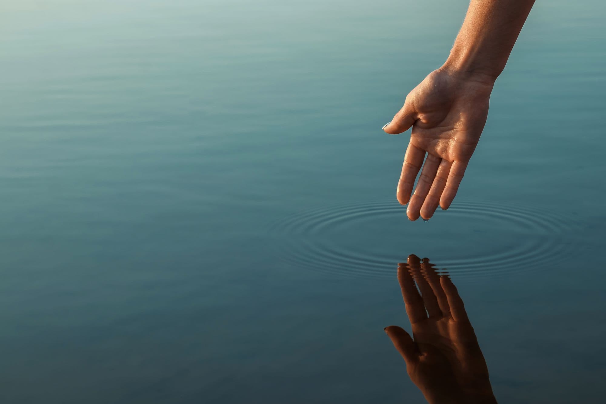water dropping from a hand