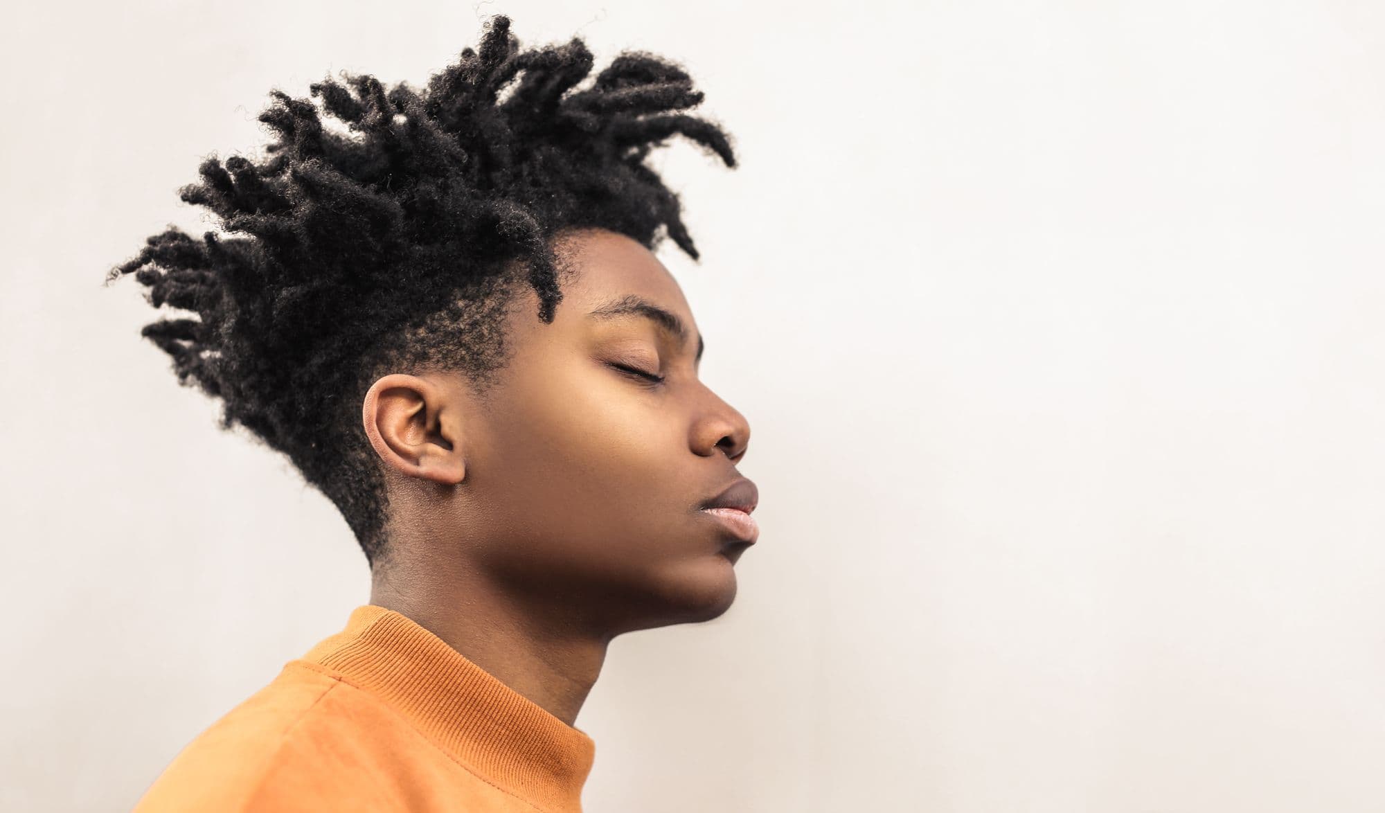 Profile of a handsome teenager